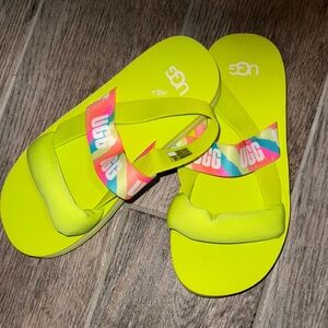 UGG Neon Yellow Sandals 4